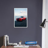 Dream Ride - Muscle Car by the Ocean Print - 40x60 cm 16x24″ White frame - Framed Posters