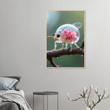 Glass Ladybug - Floral Whimsy Framed Poster - 60x90 cm 24x36″ Wood frame - Wooden Framed Posters