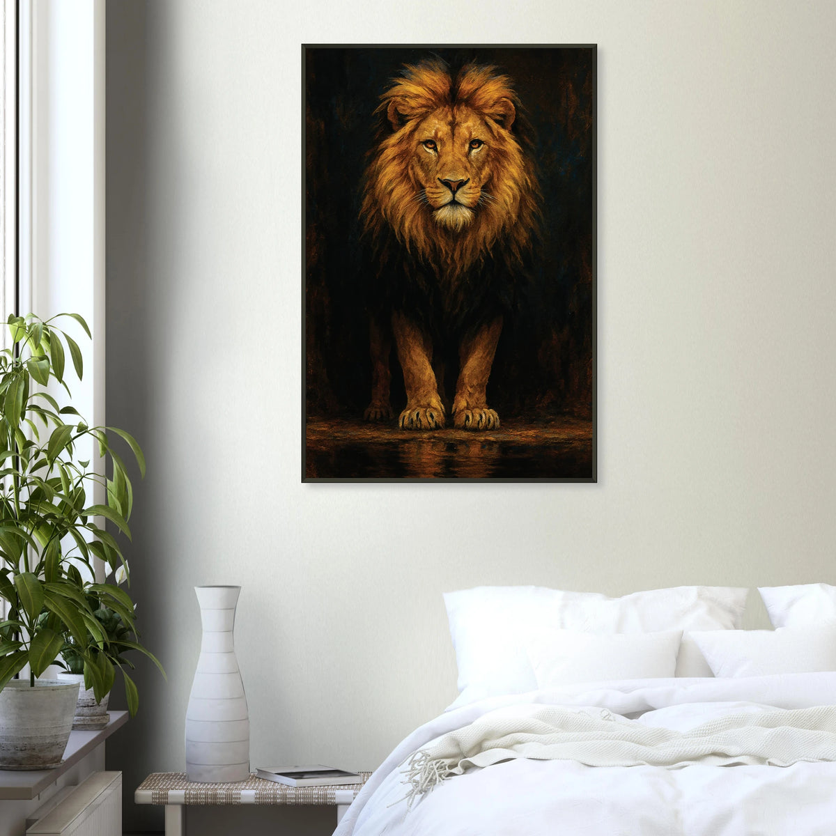 Bold Lion Metal Frame Poster – Metal Framed Poster Wall Gift - - Metal Framed Posters