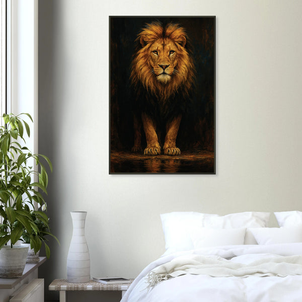 Bold Lion Metal Frame Poster – Metal Framed Poster Wall Gift - - Metal Framed Posters