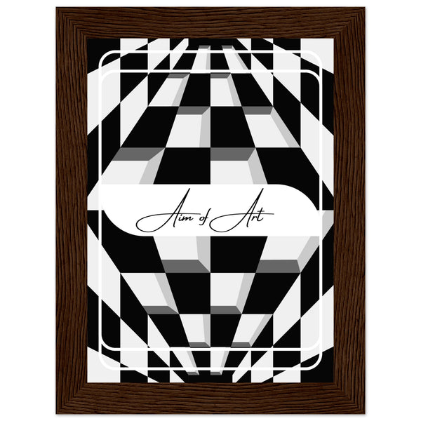 Modern Maze - Aim of Art Illusion - 13x18 cm 5x7″ Dark wood frame - Wooden Framed Posters