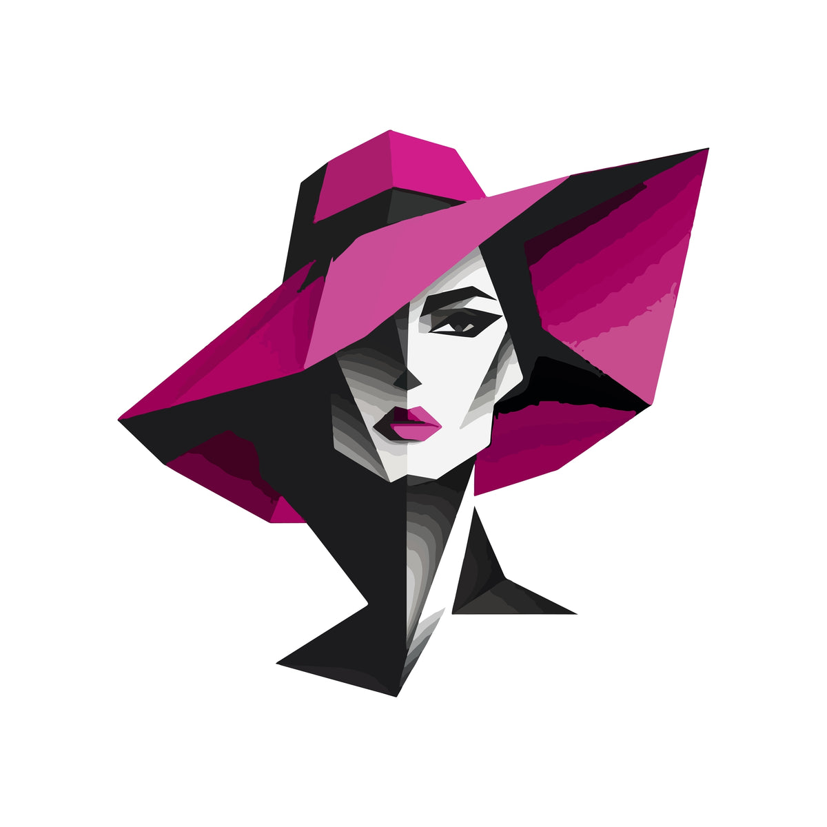 The Timeless Lady - Magenta Hat Glamour - - Framed Posters