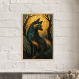 Mystical Fox Wooden Framed Poster - Gift for Art Lovers - Wood frame - Wooden Framed Posters