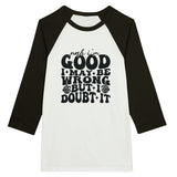 Doubtful Confidence - Unisex 3/4 sleeve Raglan T-shirt - White and Black - T-shirts