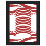 Twist of Elegance - Striking Red & White Art - 13x18 cm 5x7″ Black frame - Framed Posters