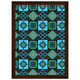 Symmetry in Blue - Luxurious Framed Print - A4 21x29.7 cm 8x12″ Dark wood frame - Wooden Framed Posters