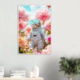 Whimsical Astronaut Cat – Framed Poster for Cat Moms - White frame - Wooden Framed Posters