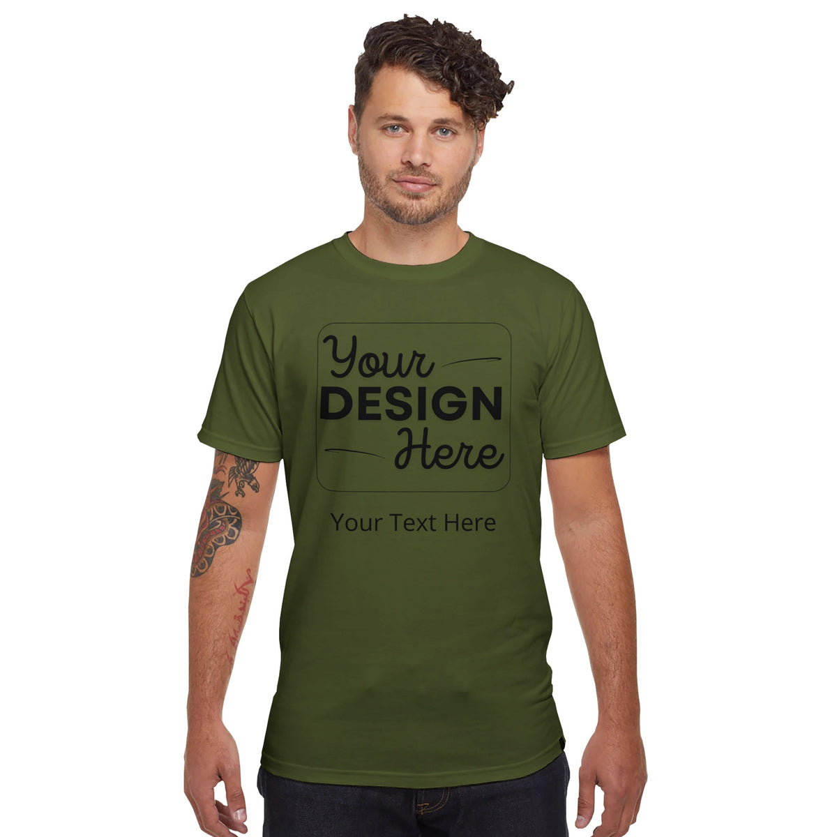 Timeless Comfort - Eco-Friendly Crewneck T-Shirt - Olive - Crewneck T-shirts