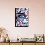 Inner Bloom - Eye with Floral Frame Print - 40x60 cm 16x24″ Dark wood frame - Framed Posters