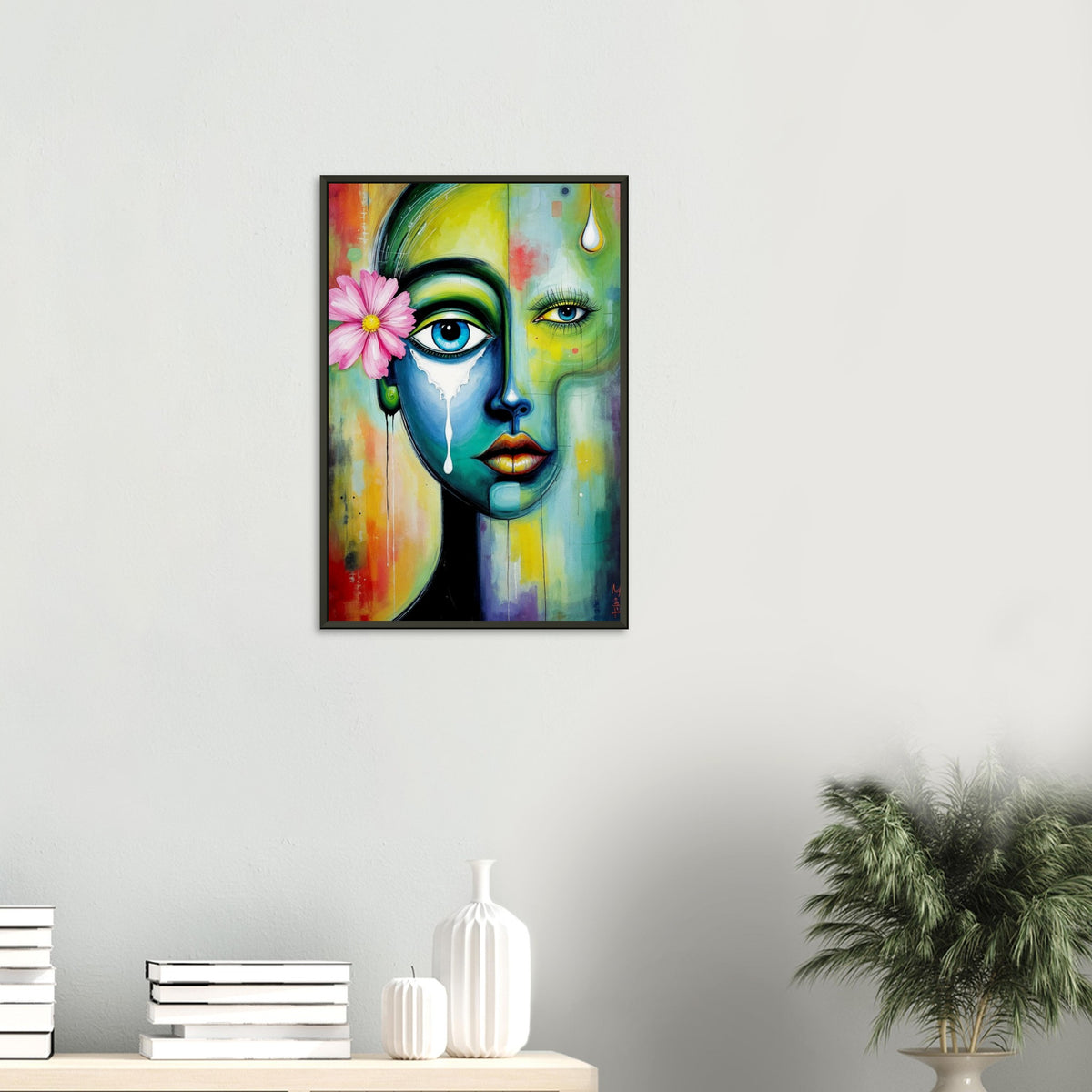 Tears of Expression - A Colorful Abstract Journey - 40x60 cm 16x24″ - Framed Posters