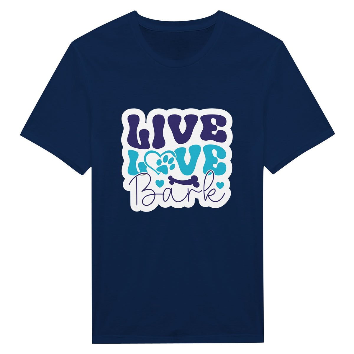 Live, Love, Bark - Wearable Wisdom for the Heart - Navy - Print Material