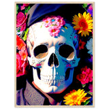 Mystical Bloom - Premium Floral Skull Poster - 60x80 cm 24x32″ Wood frame - Wooden Framed Posters