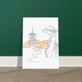 Tranquil Japanese Line Art - Canvas Edition - 50x70 cm 20x28″ - Canvas Prints