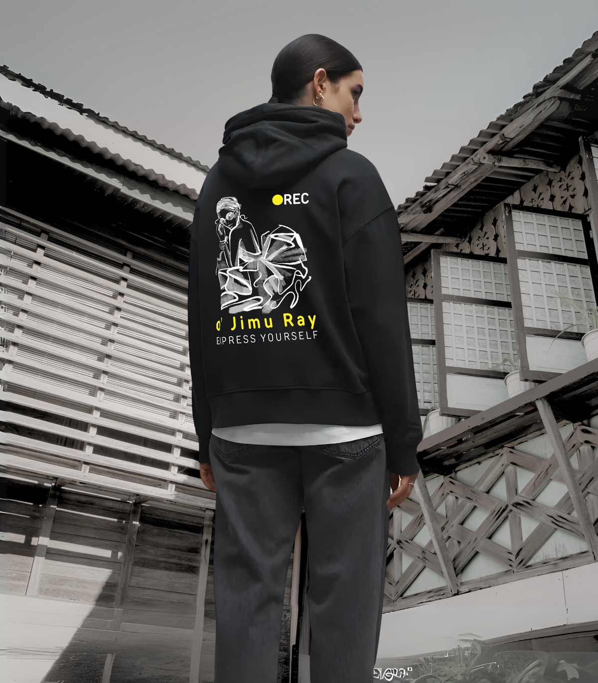 Expressive Elegance - Oversized Comfort - - Hoodies