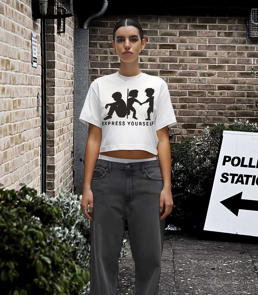 From Isolation to Connection - Silhouette Crop Top - - Crop Top