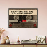 Retro Cassette Motivational Quote Wall Poster Gift - - Metal Framed Posters