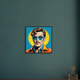 Timeless Cool - Blue Sunglasses Vibe - - Wooden Framed Posters