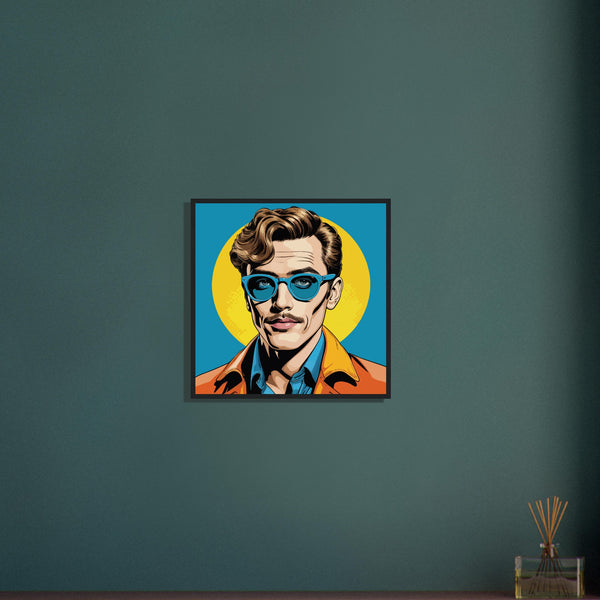 Timeless Cool - Blue Sunglasses Vibe - - Wooden Framed Posters