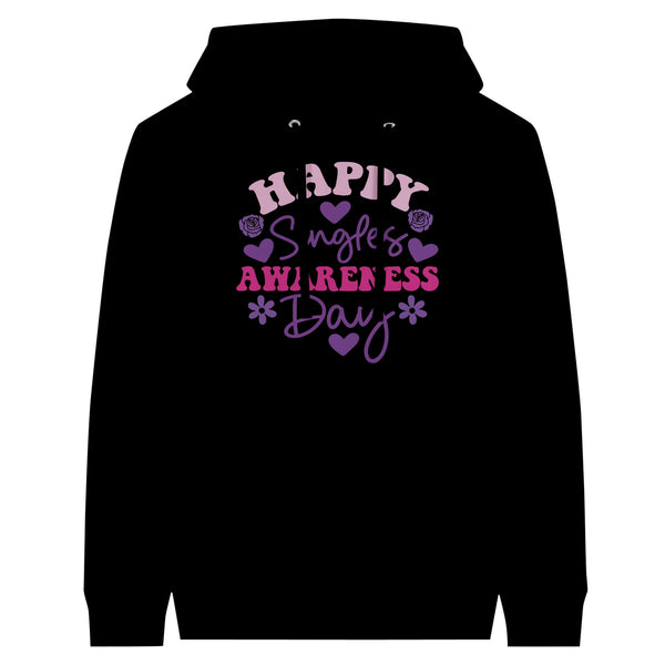 Celebrate Singles Awareness Day with Colorful Hearts Hoodie - Black - Hoodies