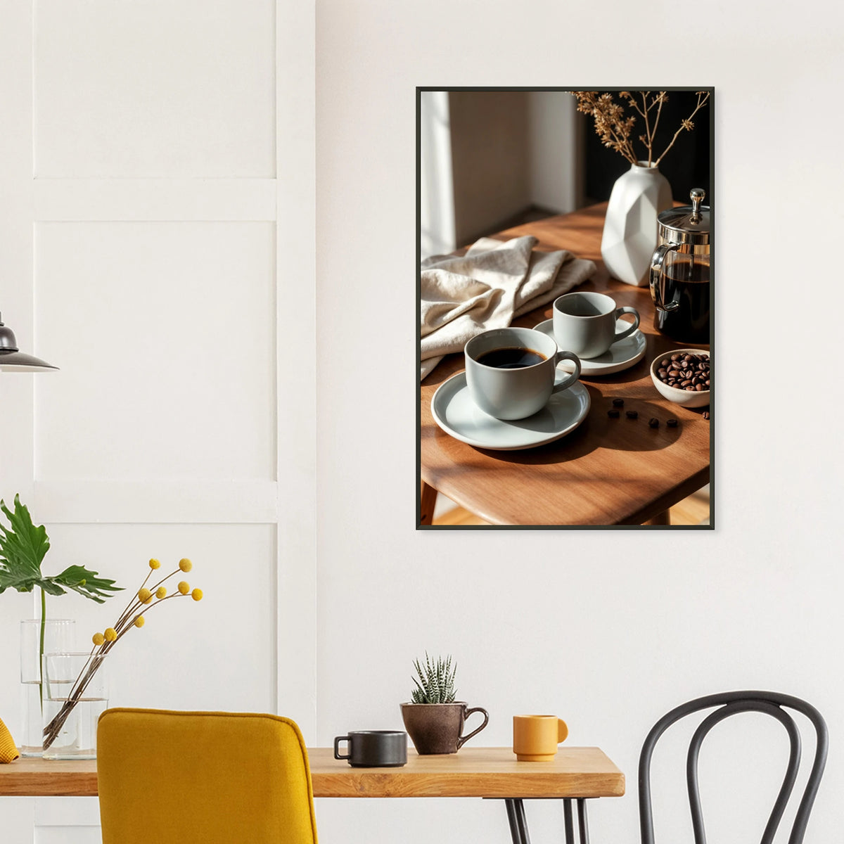 Coffee Still Life in Light - Metal Framed Poster - - Metal Framed Posters