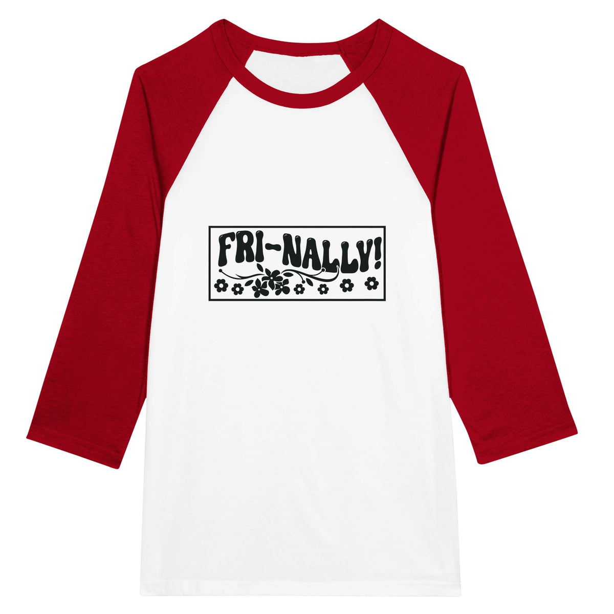 Fri-naily Flower Power Raglan Tee - White and Red -