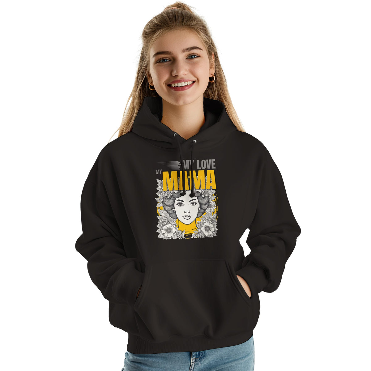 Mother's Embrace - Yellow and Black Tribute - Deep Black - Hoodies