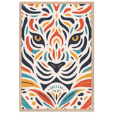 Abstract Tiger Wooden Framed Poster – Bold Art Gift - Wood frame - Wooden Framed Posters
