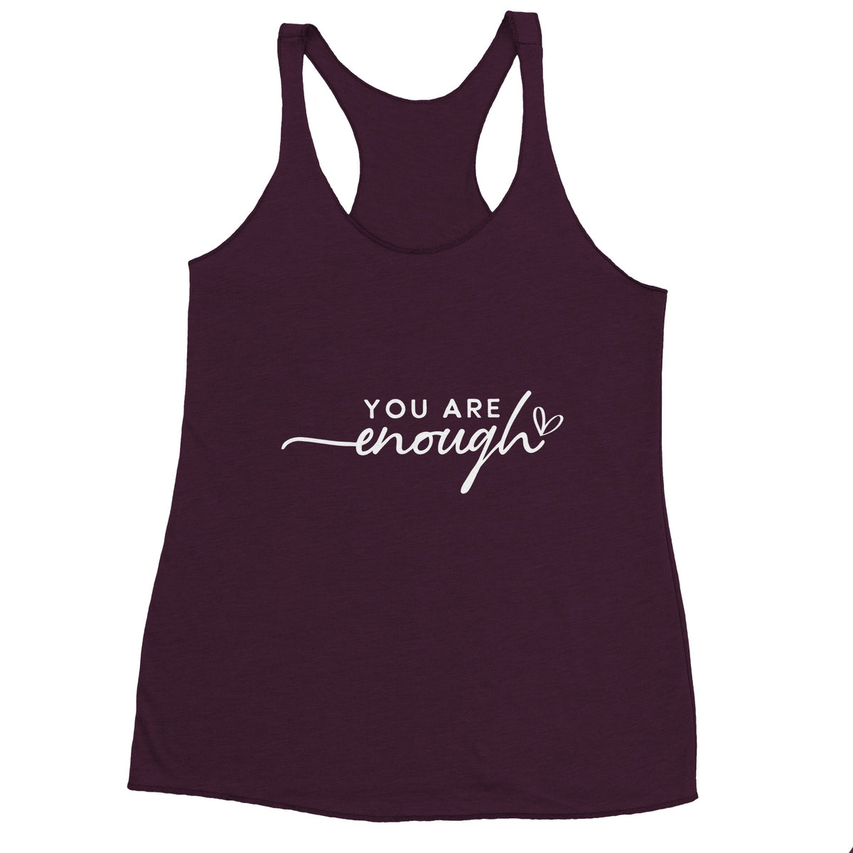 Self-Love Statement - 'You Are Enough' Tank Top - Vintage Purple - Print Material