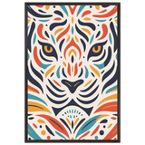 Abstract Tiger Wooden Framed Poster – Bold Art Gift - Black frame - Wooden Framed Posters