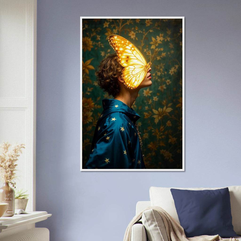 Glow of Identity – Framed Poster Gift for Artists - White frame - Wooden Framed Posters