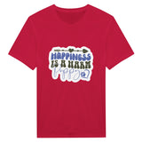 Pawsitively Happy - Embrace Joy with Our Puppy Happiness Tee - Red - Print Material