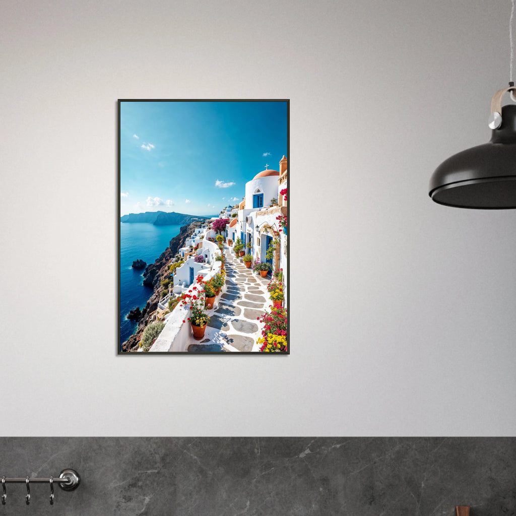 Santorini Serenity – Giftomory Framed Print - - Metal Framed Posters