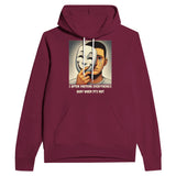 Masked Emotions Pullover - Reveal the Unseen - Maroon - Hoodies