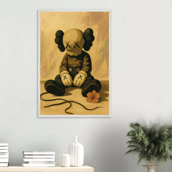 Gift Reflection - Wooden Framed Poster of Melancholic Art - - Wooden Framed Posters