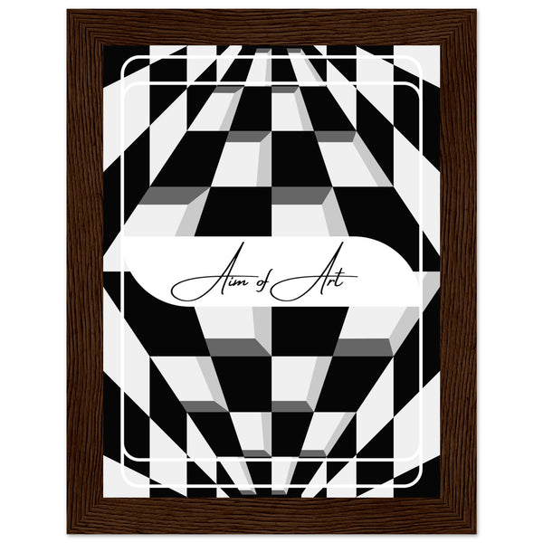 Modern Maze - Aim of Art Illusion - 15x20 cm 6x8″ Dark wood frame - Wooden Framed Posters