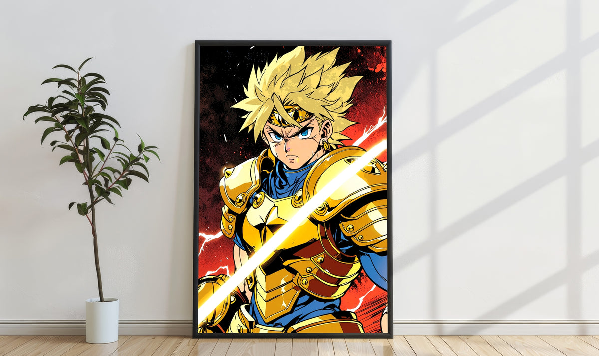 Golden Warrior’s Radiance - 16x24 - Framed Posters