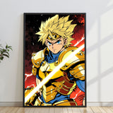 Golden Warrior’s Radiance - 16x24 - Framed Posters