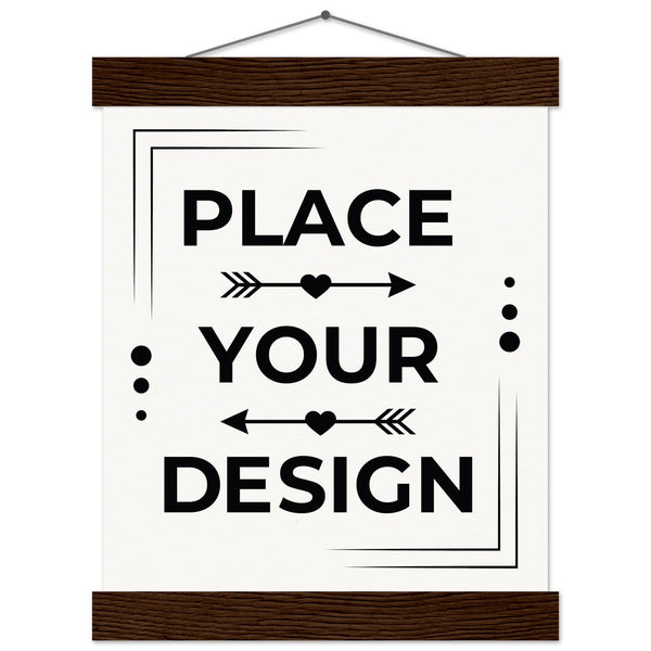 Elevate Your Space - Customizable Premium Matte Paper Poster with Hanger - 20x25 cm 8x10″ Dark wood wall hanger - Wooden Framed Posters