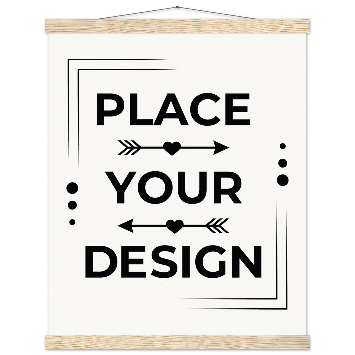 Elevate Your Space - Customizable Premium Matte Paper Poster with Hanger - 40x50 cm 16x20″ Natural wood wall hanger - Wooden Framed Posters