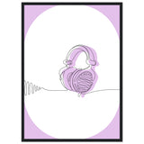 Melodic Moments - Stylish Headphones Print - 50x70 cm 20x28″ Black frame - Framed Prints