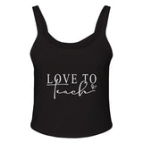 Educator's Pride - Love to Teach Cotton Tank - solid blk blend - Tank Tops