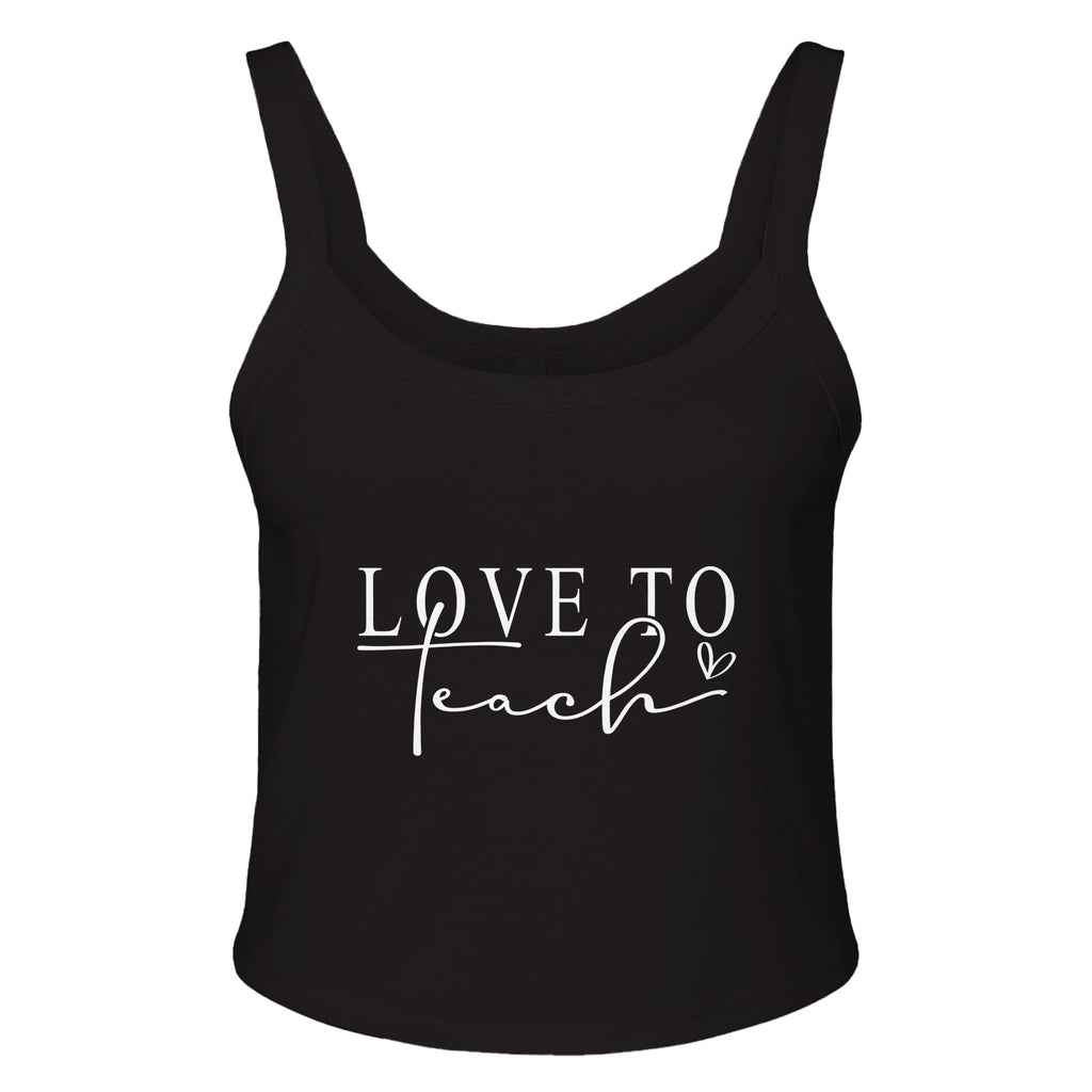 Educator's Pride - Love to Teach Cotton Tank - solid blk blend - Tank Tops