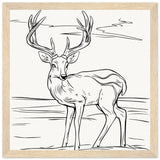 Elegance in Nature - Deer in Line - 30x30 cm 12x12″ Wood frame - Wooden Framed Posters