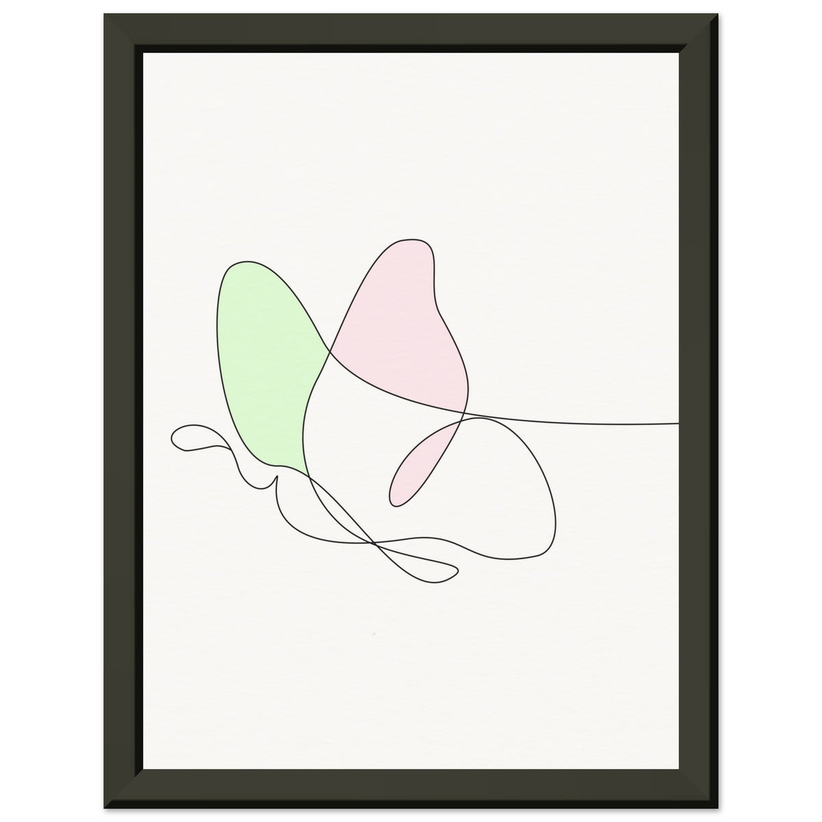 Fluttering Elegance - Minimalist Butterfly - 15x20 cm 6x8″ - Metal Framed Posters