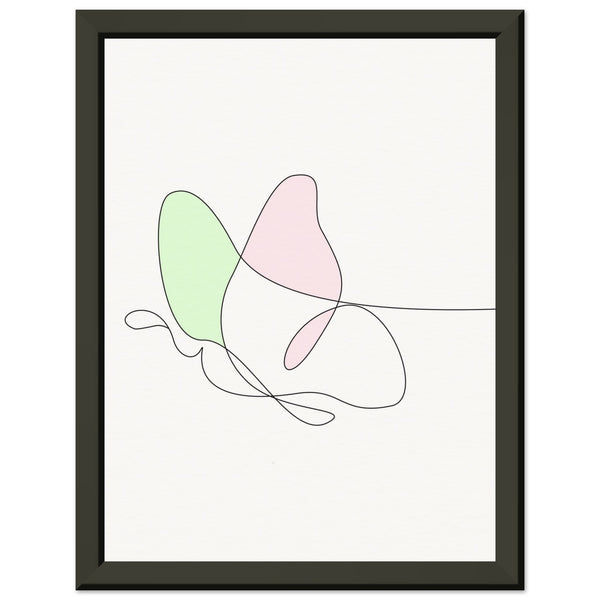 Fluttering Elegance - Minimalist Butterfly - 15x20 cm 6x8″ - Metal Framed Posters