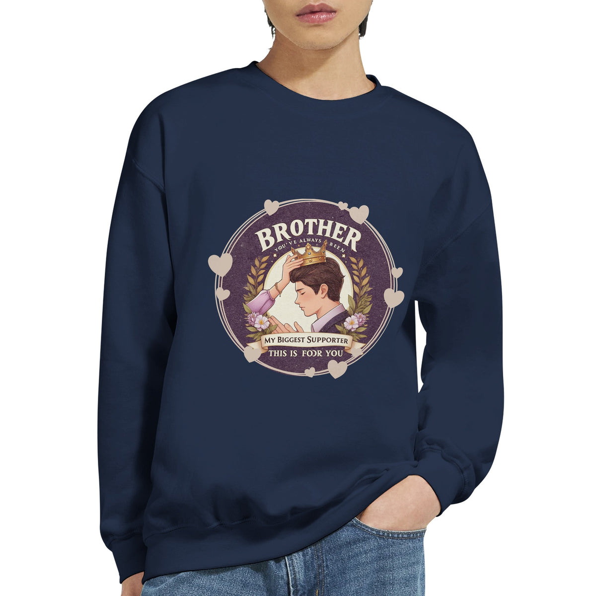 Crowned with Love - Celebrate Your Biggest Supporter - Navy - Sweatshirts