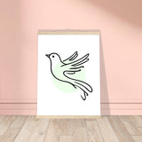 Serene Wings - Bird Art Poster with Magnetic Wooden Hanger - 45x60 cm 18x24″ Natural wood wall hanger - Posters With Hanger