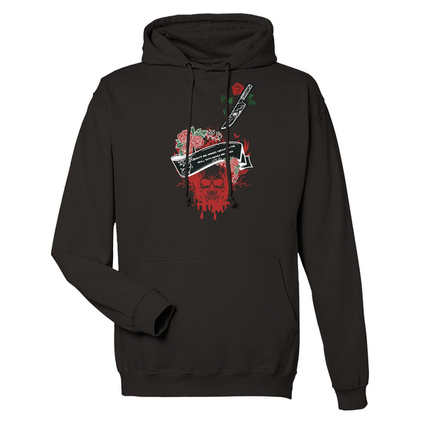 Skull and Roses - Timeless Rebellion - Deep Black - Pullover Hoodies