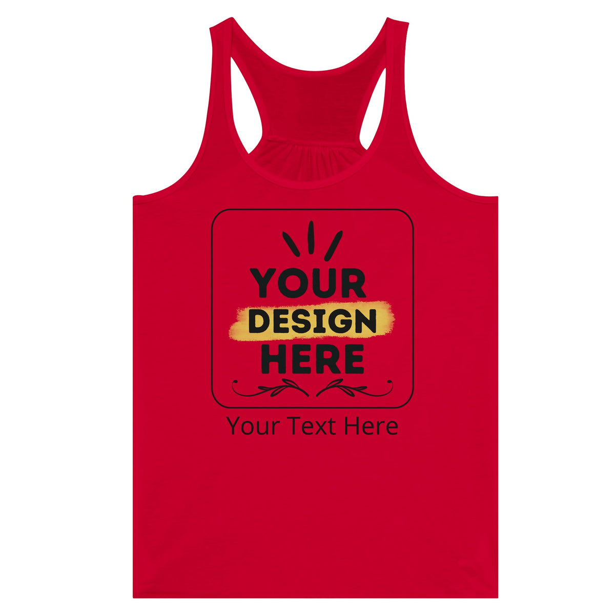 Elevate Your Look - Personalized Flowy Racerback Tank for Women - Red - Tank Tops