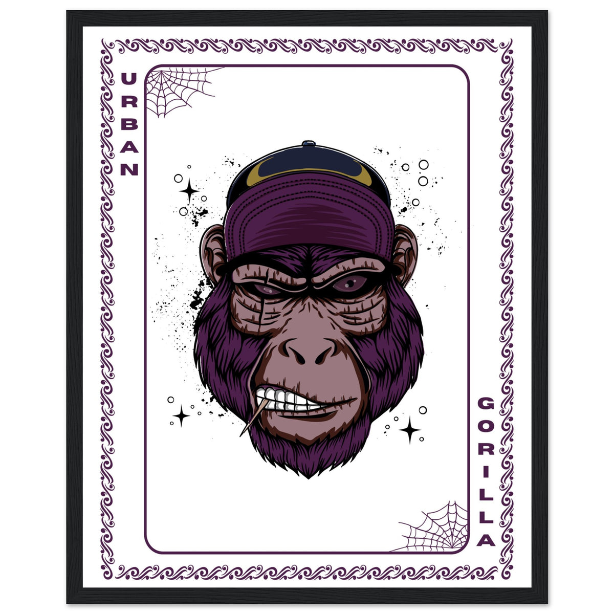 Elevate Your Decor - Steampunk, Funky, and Urban Gorilla Poster Set - 40x50 cm 16x20″ Black frame Urban Gorilla - Wooden Framed Posters